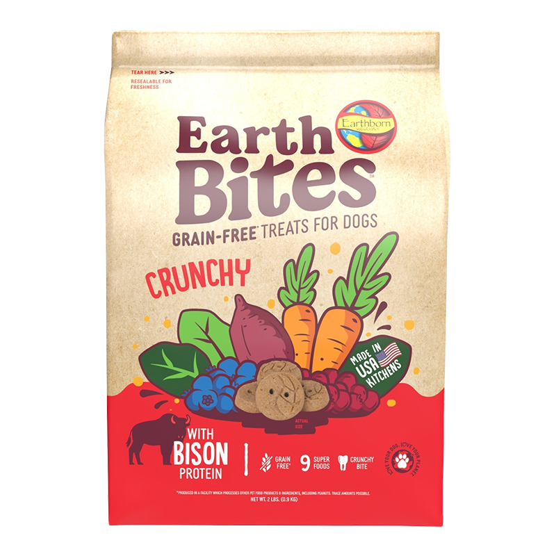 Earthborn Holistic EarthBites Crunchy Dog Treats Bison & Pumpkin 1ea/2 lb for your Pet Dog with Pet Store X!