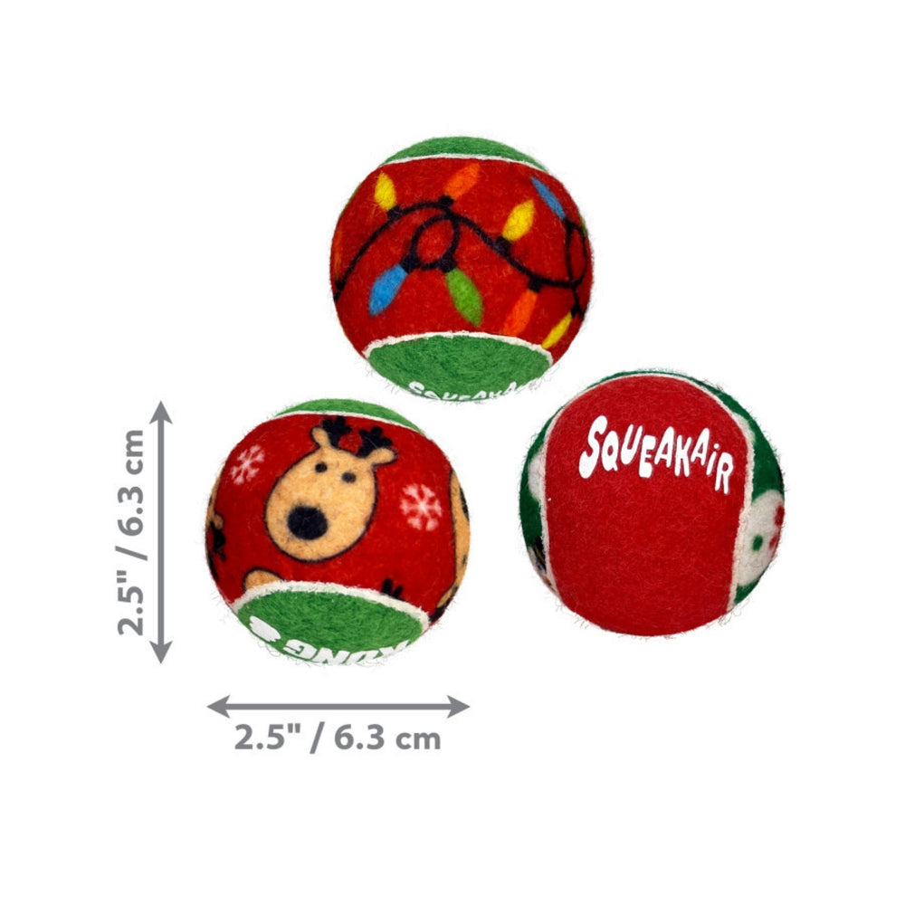 KONG Holiday SqueakAirs Dog Toy Balls 1ea/MD, 6 pk