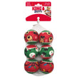 KONG Holiday SqueakAirs Dog Toy Balls 1ea/MD, 6 pk