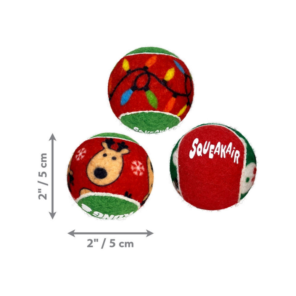 KONG Holiday SqueakAirs Dog Toy Balls 1ea/SM, 6 pk