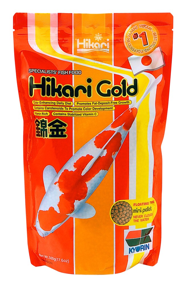 Hikari USA Gold Color Enhancing Pellet Fish Food for Koi and Pond Fishes 1ea/17.6 oz, Mini for your Pet Fish.