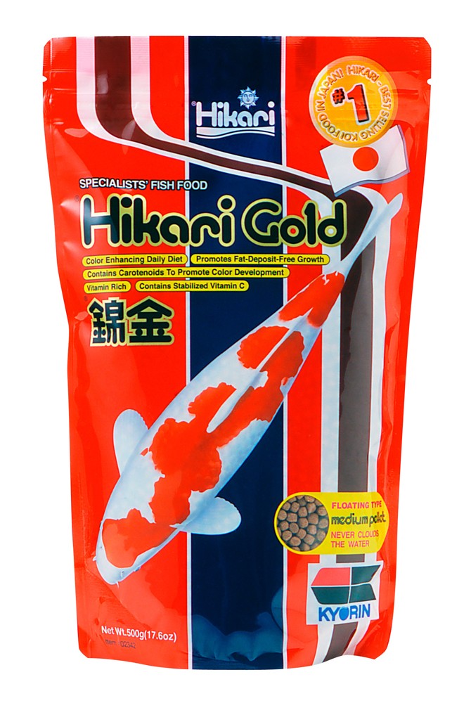 Hikari USA Gold Color Enhancing Pellet Fish Food for Koi and Pond Fishes 1ea/17.6 oz, MD for your Pet Fish.