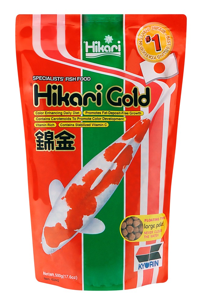 Hikari USA Gold Color Enhancing Pellet Fish Food for Koi and Pond Fishes 1ea/17.6 oz, LG for your Pet Fish.