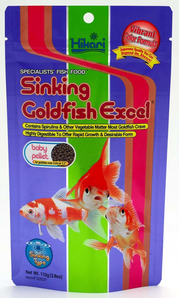 Hikari USA Sinking Goldfish Excel Pellets Fish Food 1ea/3.8 oz, Baby for your Pet Fish.