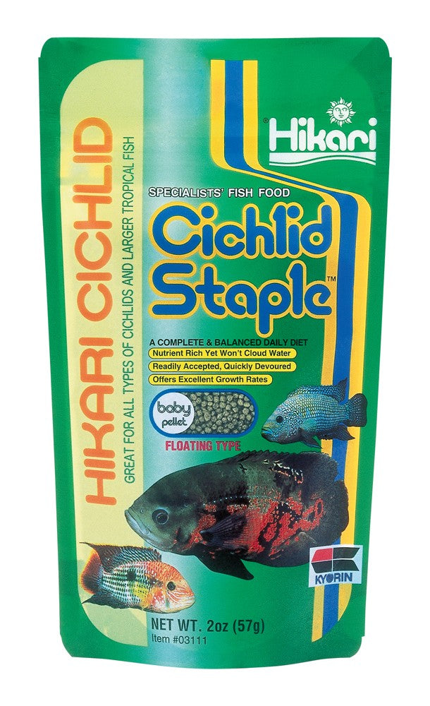 Hikari USA Cichlid Staple Baby Pellets Fish Food 1ea/2 oz, Baby for your Pet Fish.