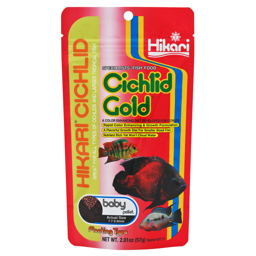 Hikari USA Cichlid Gold Baby Pellets Fish Food 1ea/2 oz, Baby