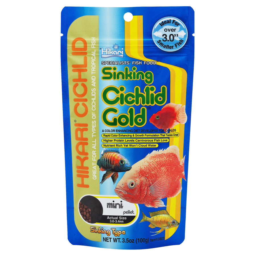 Hikari USA Cichlid Gold Sinking Pellets Fish Food 1ea/35 oz, Mini for your Pet Fish with Pet Store X!