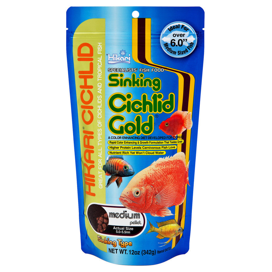 Hikari USA Cichlid Gold Sinking Pellets Fish Food 1ea/12 oz, MD for your Pet Fish.