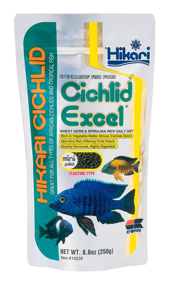 Hikari USA Cichlid Excel Pellets Fish Food 1ea/8.8 oz, Mini for your Pet Fish.