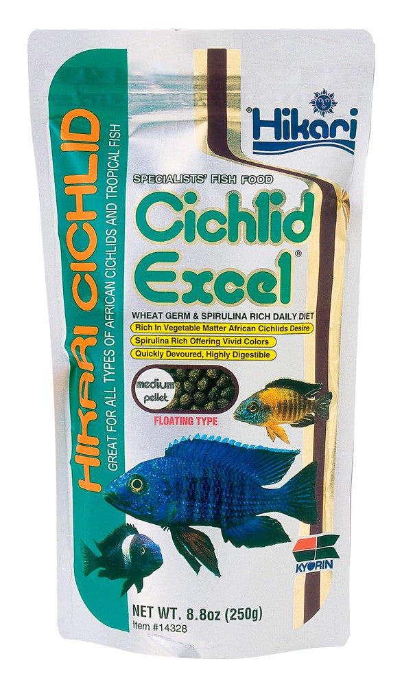 Hikari USA Cichlid Excel Pellets Fish Food 1ea/8.8 oz, MD for your Pet Fish.