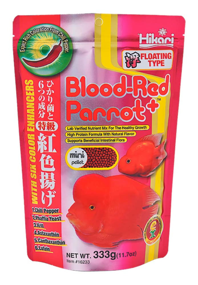 Hikari USA Blood-Red Parrot+ Floating Fish Food 1ea/11.7 oz, Mini for your Pet Fish.