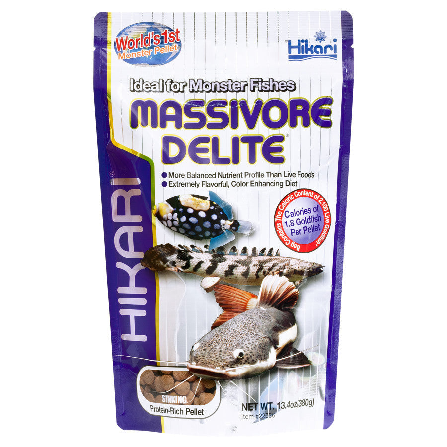 Hikari USA Massivore Delite Carnivore Pellets Fish Food 1ea/13.4 oz, LG for your Pet Fish.