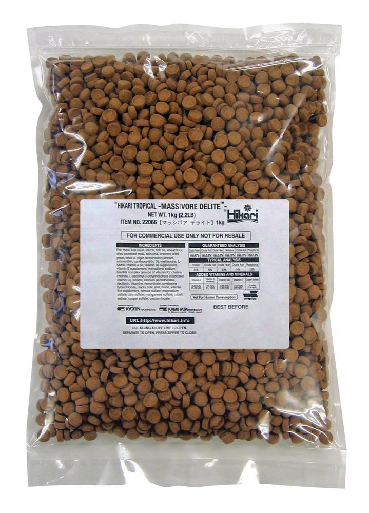 Hikari USA Massivore Delite Carnivore Pellets Fish Food 1ea/2.2 lb, LG