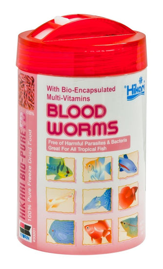 Hikari USA Bio-Pure Bloodworms Freeze Dried Fish Food 1ea/0.42 oz for your Pet Fish.