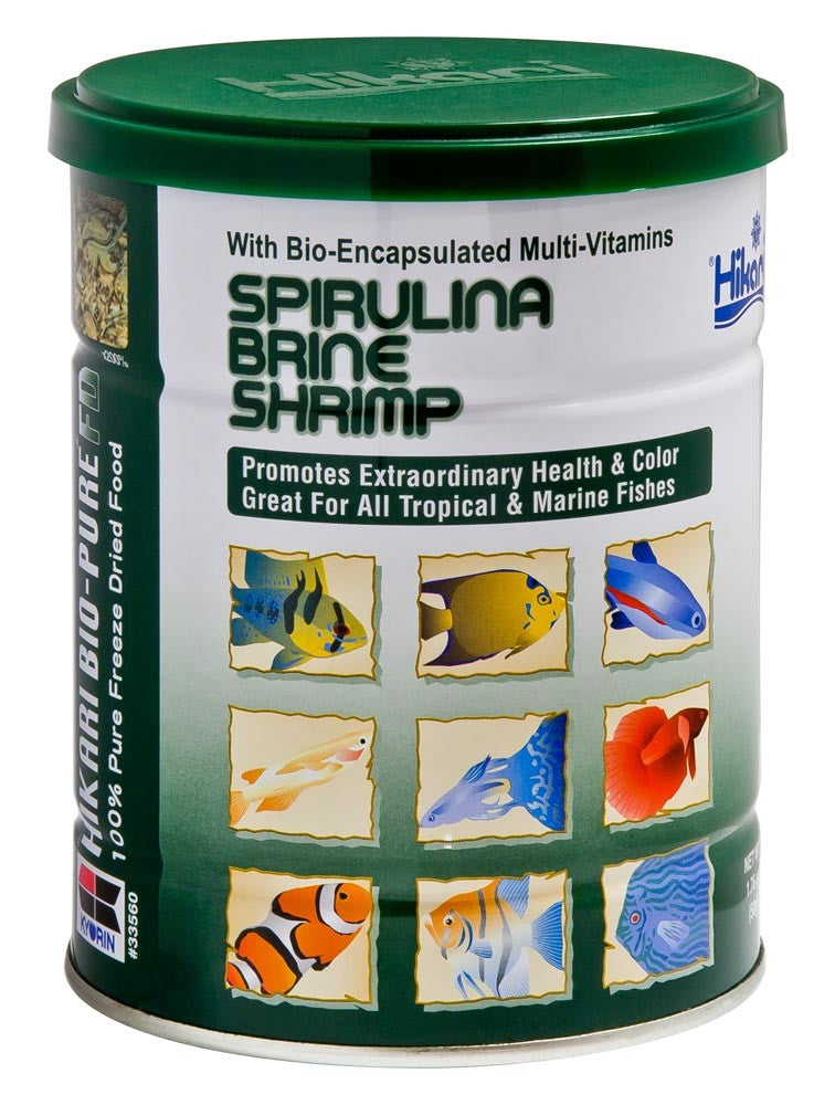 Hikari USA Bio-Pure Spirulina Brine Shrimp Freeze Dried Fish Food 1ea/1.76 oz for your Pet Fish.