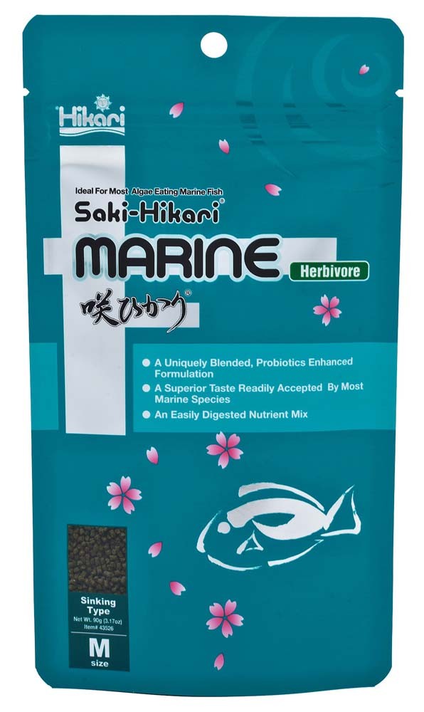 Hikari USA Saki-Hikari Marine Herbivore Pellets Fish Food 1ea/3.17 oz, MD