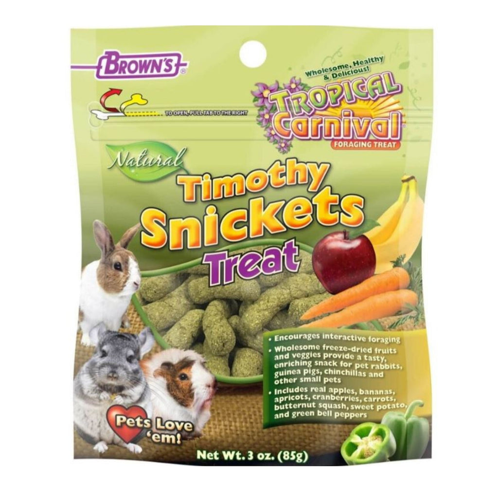 Tropical Carnival Natural Small Animal Treat Timothy Snickets 3oz.