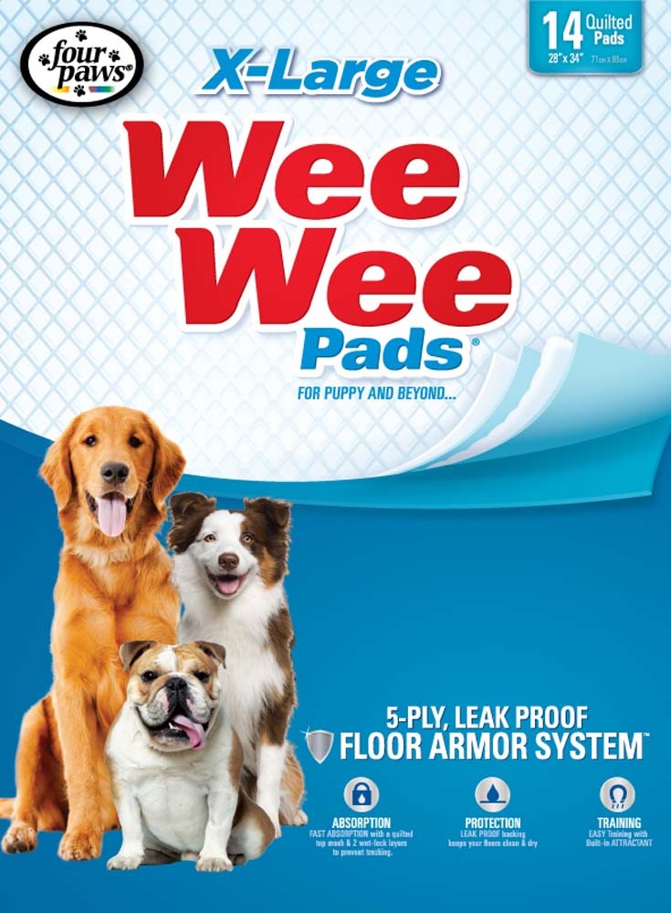 Four Paws Four Paws Wee-Wee Superior Performance X-Large Dog Pee Pads XL 1ea/14 ct for your Pet Dog with Pet Store X.