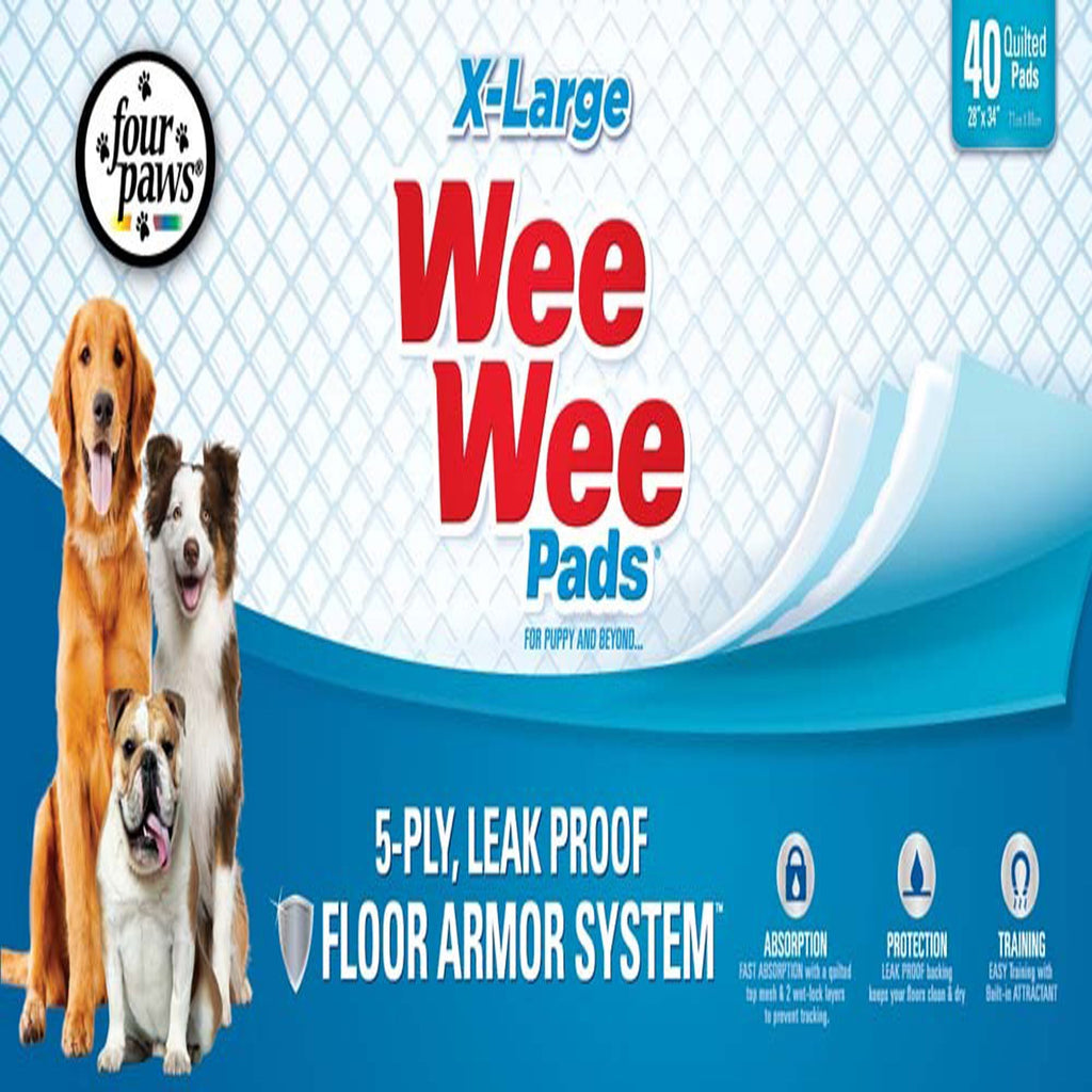 Four Paws Four Paws Wee-Wee Superior Performance X-Large Dog Pee Pads XL 1ea/40 ct for your Pet Dog with Pet Store X.