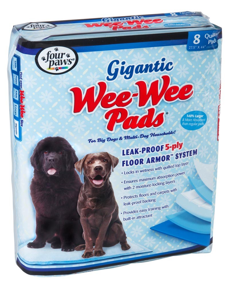 Four Paws Four Paws Wee-Wee Gigantic Dog Pee Pads 8-Count 1ea/Gigantic 275 in X 44 in for your Pet Dog with Pet Store X.