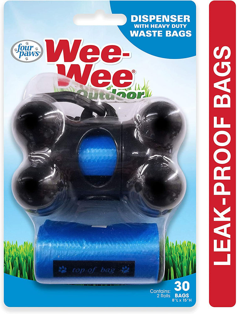 Four Paws Wee-Wee Outdoor Dog Waste Bag Dispenser with Heavy Duty Waste Bags Waste Bags 1ea/30 ct for your Pet Dog with Pet Store X.