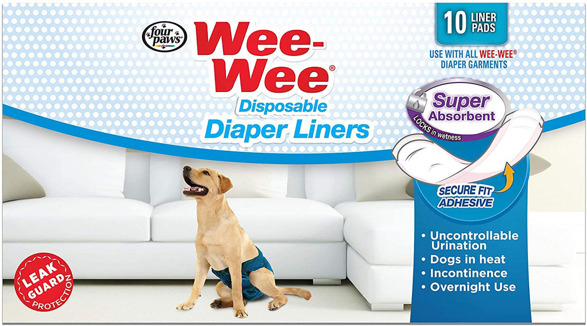 Four Paws Wee Wee Dog Diaper Garment Pads 1ea/24 ct for your Pet Dog with Pet Store X.