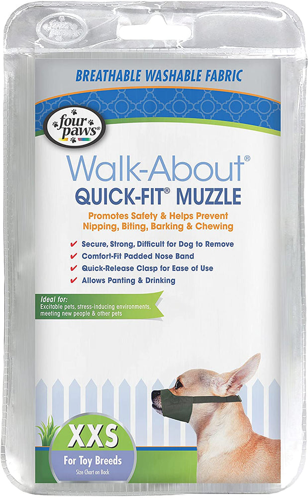 Four Paws Walk-About Quick-Fit Dog Muzzle 1ea/0-XXS for your Pet Dog with Pet Store X.