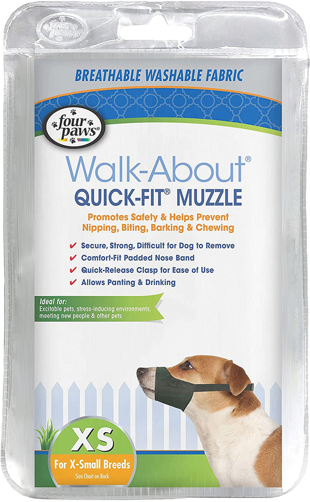 Four Paws Walk-About Quick-Fit Dog Muzzle 1ea/1 - XS for your Pet Dog with Pet Store X.