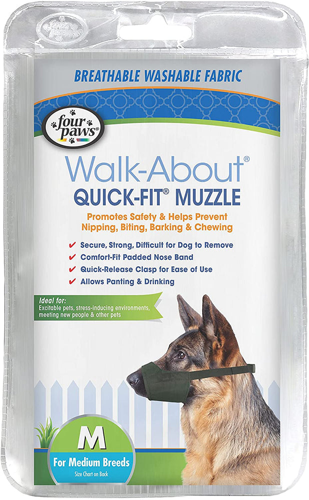 Four Paws Walk-About Quick-Fit Dog Muzzle 1ea/3 - Medium for your Pet Dog with Pet Store X.