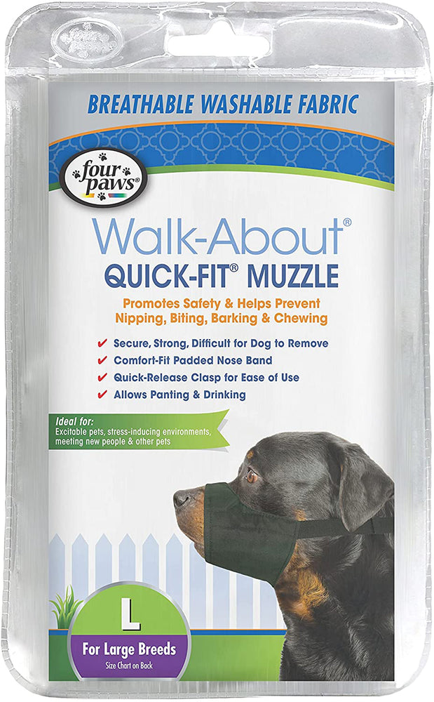 Four Paws Walk-About Quick-Fit Dog Muzzle 1ea/4 - Large for your Pet Dog with Pet Store X.