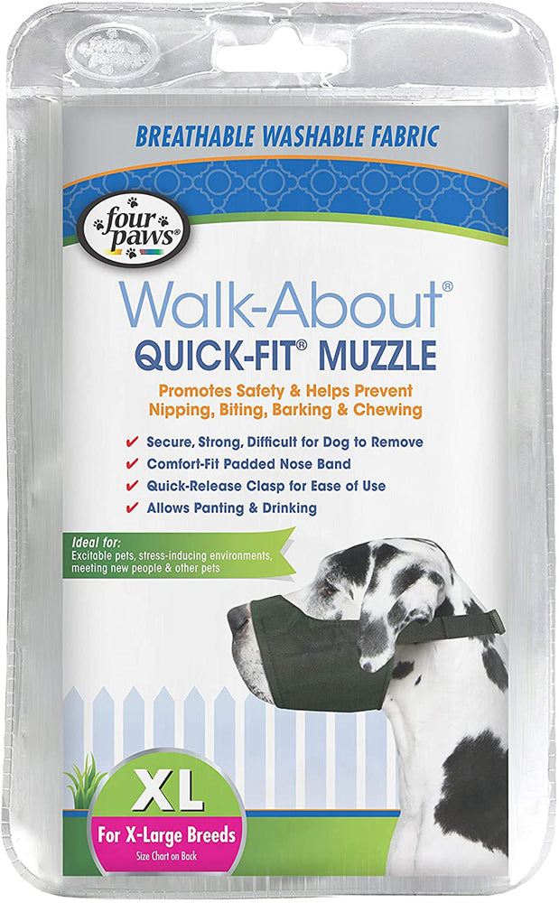 Four Paws Walk-About Quick-Fit Dog Muzzle 1ea/5 - XL for your Pet Dog with Pet Store X.