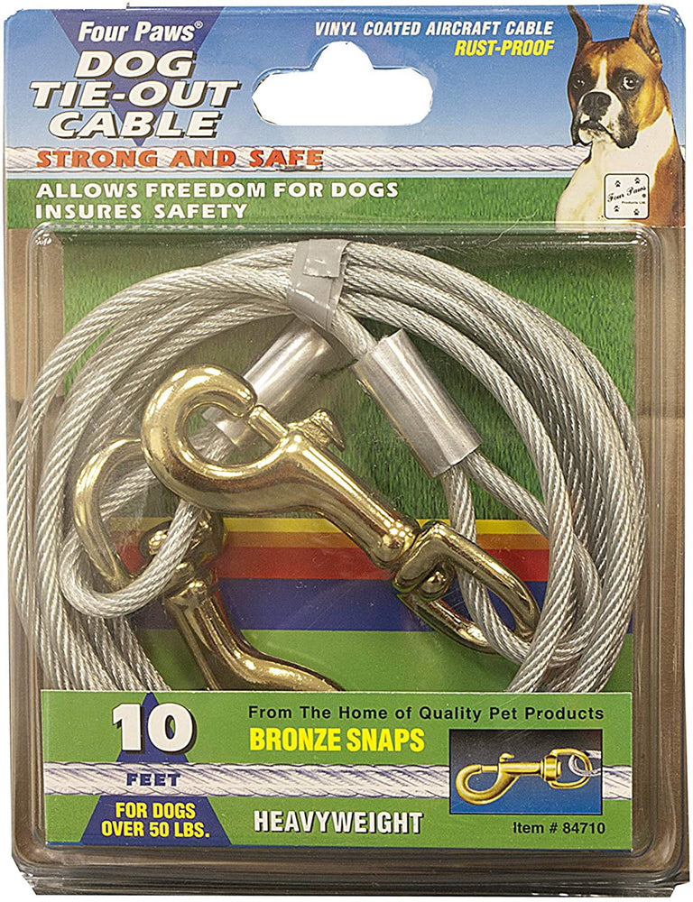 Four Paws Heavy Weight Dog Tie Out Cable Silver 1ea/10 ft for your Pet Dog with Pet Store X.