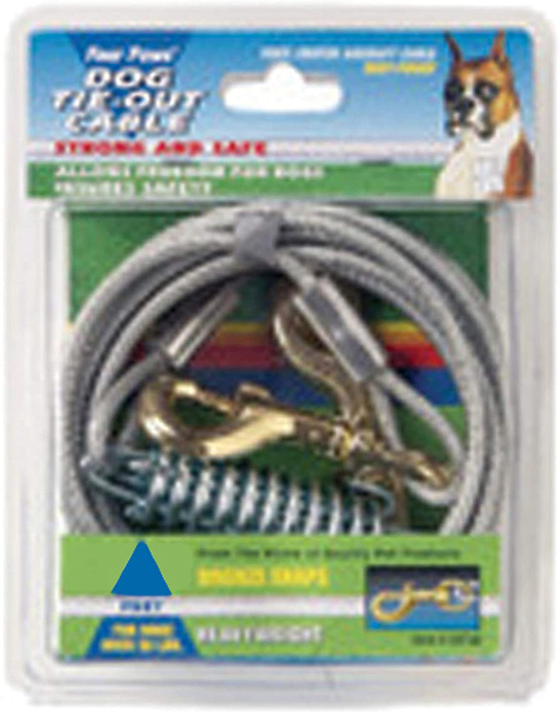 Four Paws Heavy Weight Dog Tie Out Cable Silver 1ea/30 ft for your Pet Dog with Pet Store X.