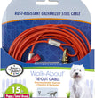 Four Paws Medium Weight Dog Tie Out Cable Red 1ea/15 ft for your Pet Dog with Pet Store X.