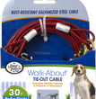 Four Paws Medium Weight Dog Tie Out Cable Red 1ea/30 ft