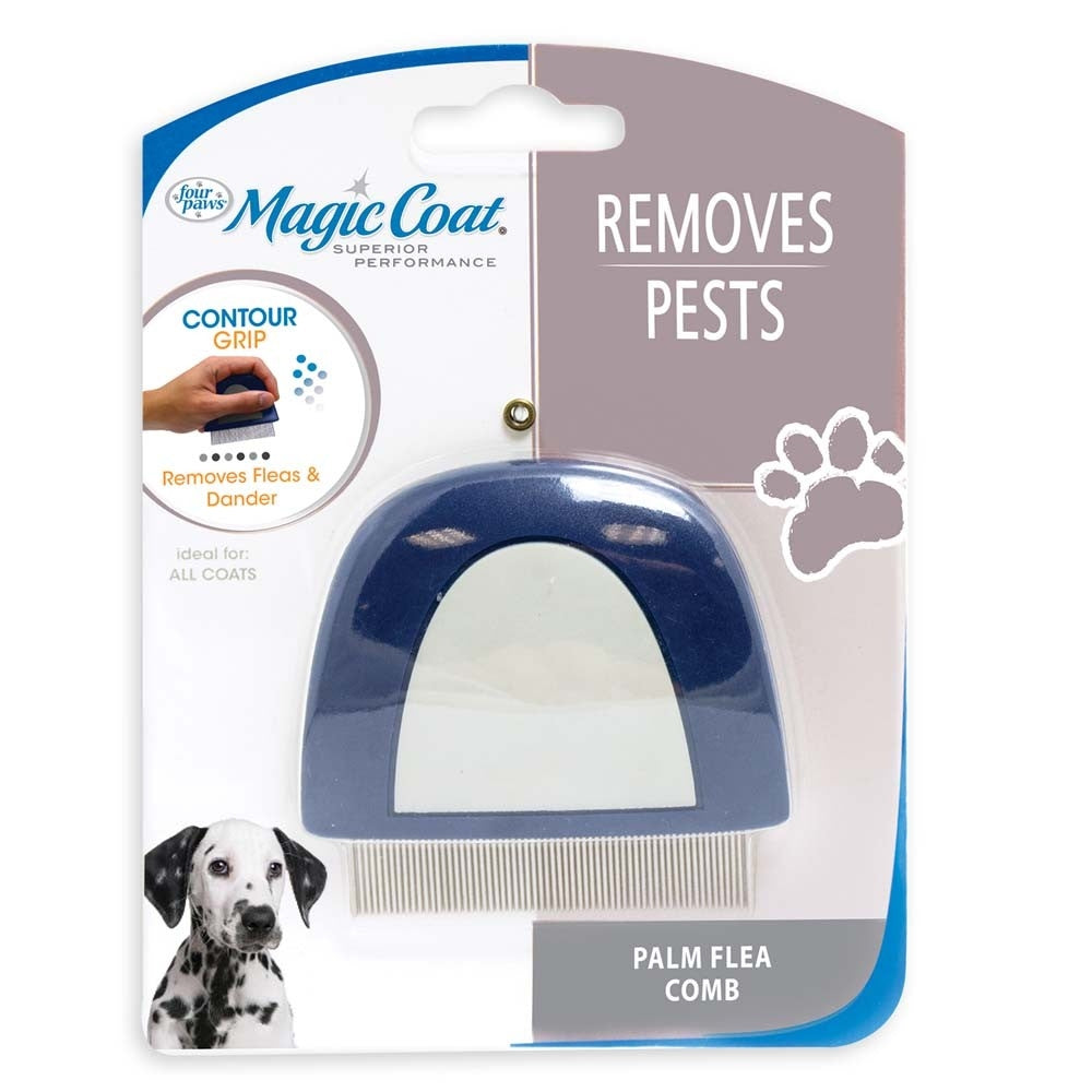 Four Paws Magic Coat Professional Series Palm Flea Comb for Dogs Palm Flea Comb 1ea/One Size for your Pet Dog with Pet Store X.