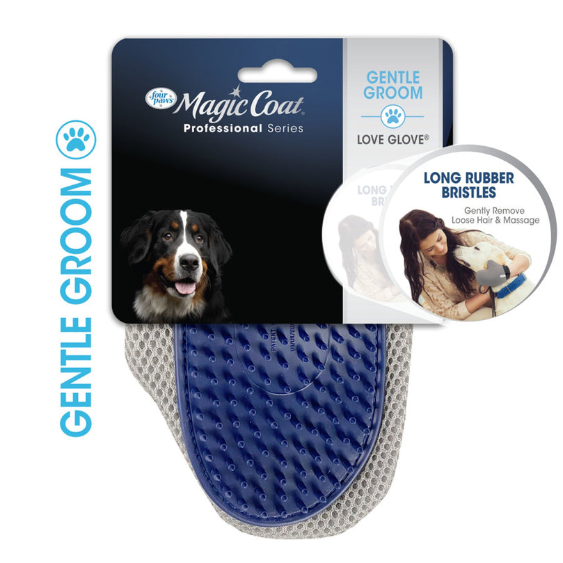 Four Paws Magic Coat Professional Series Love Glove Dog Grooming Mitt Grooming Mit 1ea/One Size for your Pet Dog with Pet Store X.