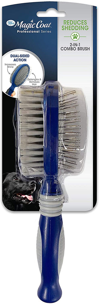 Four Paws Magic Coat Professional Series 2-in-1 Combo Pin and Bristle Dog Brush 2 in 1 1ea/One Size for your Pet Dog with Pet Store X.