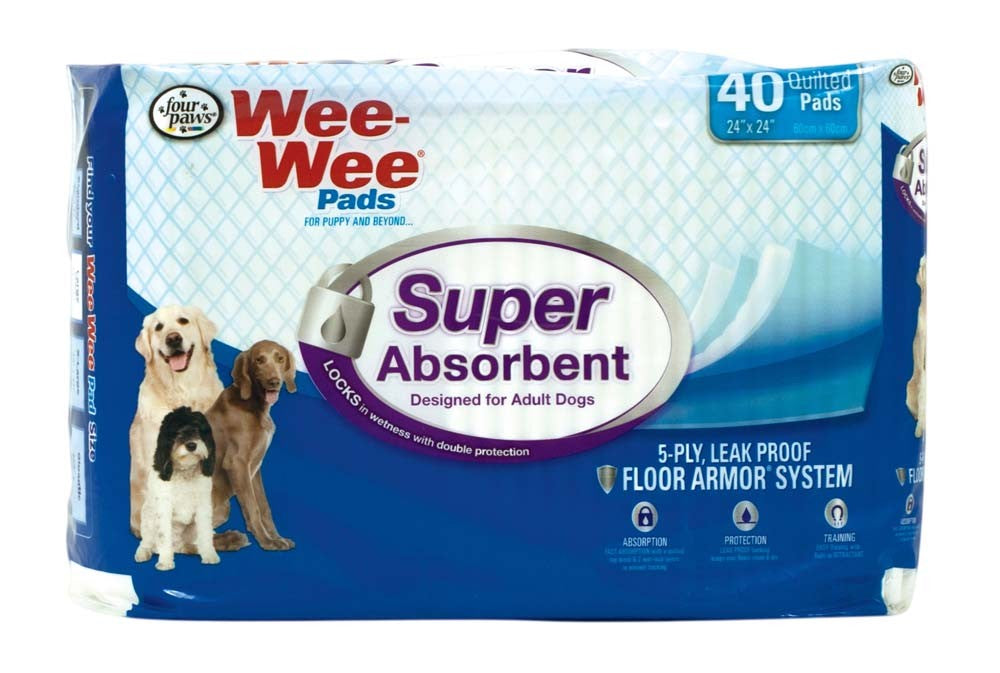 Four Paws Four Paws Wee-Wee Super Absorbent Pads for Dogs 1ea/40 ct for your Pet Dog with Pet Store X.