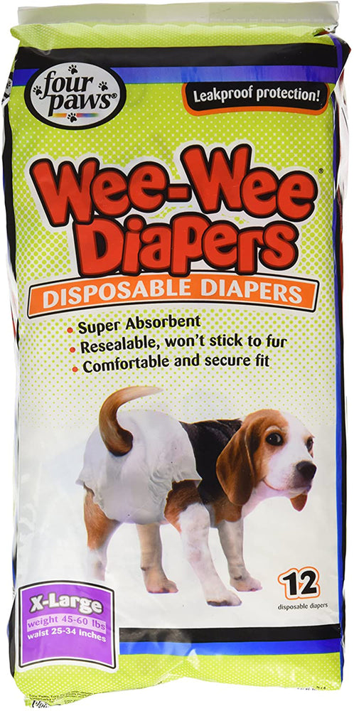 Four Paws Wee-Wee Disposable Dog Diapers Diaper 1ea/SMall (12 ct) for your Pet Dog with Pet Store X.