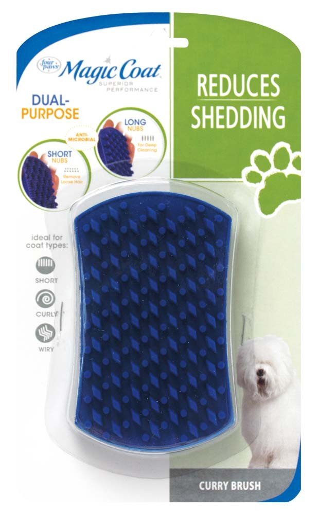 Four Paws Magic Coat Curry Brush for Dogs 1ea/One Size for your Pet Dog with Pet Store X.