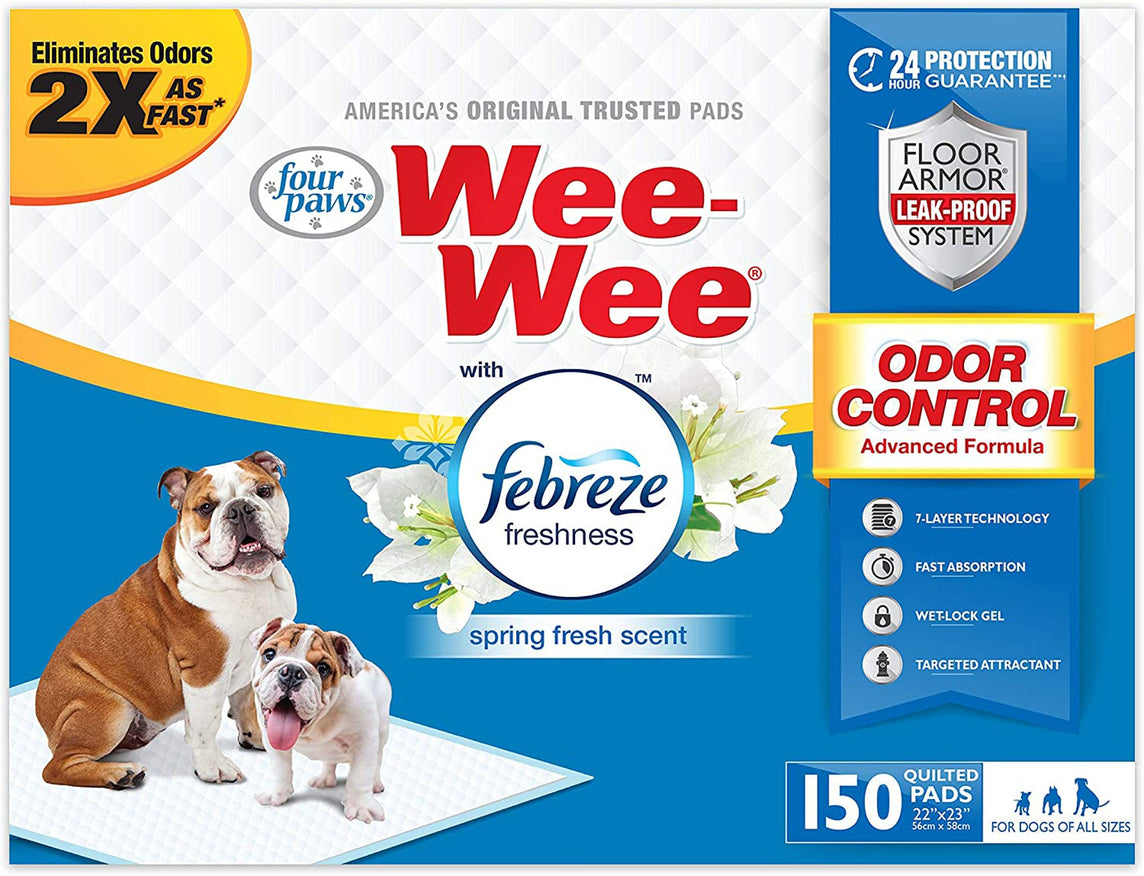 Four Paws Four Paws Wee-Wee Odor Control Dog Training Pads with Febreze Freshness 1ea/50 ct, 22 in X 23 in for your Pet Dog with Pet Store X.