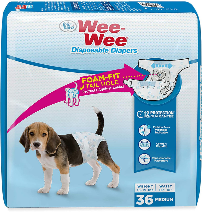 Four Paws Wee-Wee Disposable Dog Diapers Diaper 1ea/SMall (36 ct) for your Pet Dog with Pet Store X.