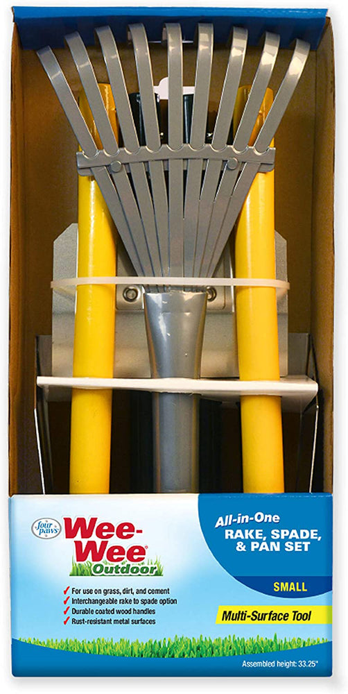 Four Paws Wee-Wee All-in-One Dog Poop Rake, Spade and Pan Set Rake, Spade & Pan 1ea/SMall, 7 in X 7 in X 38 in for your Pet Dog with Pet Store X.