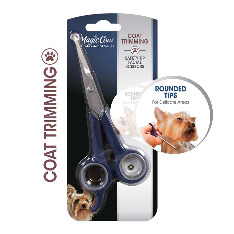 Four Paws Magic Coat Professional Series Safety Tip Facial Dog Trimming Scissors Saftey Tip Facial Scissors 1ea/One Size for your Pet Dog with Pet Store X.