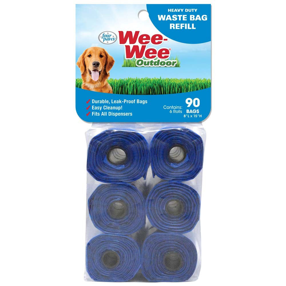 Four Paws Wee-Wee Outdoor Heavy Duty Dog Waste Bags Refill Rolls Waste Bags 1ea/90 ct for your Pet Dog with Pet Store X.