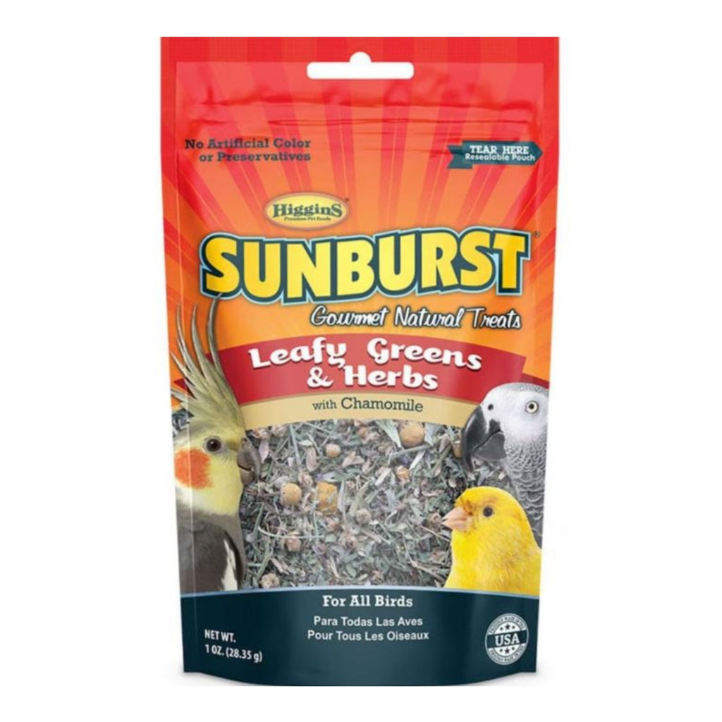 Sunburst Gourmet Natural Avian Treat Leafy Greens/Herbs 1oz.