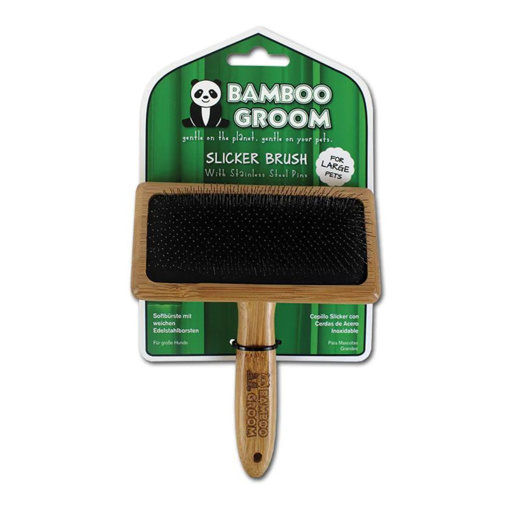 Bamboo Groom Slicker Brush Large for your Pet Dog with Pet Store X.