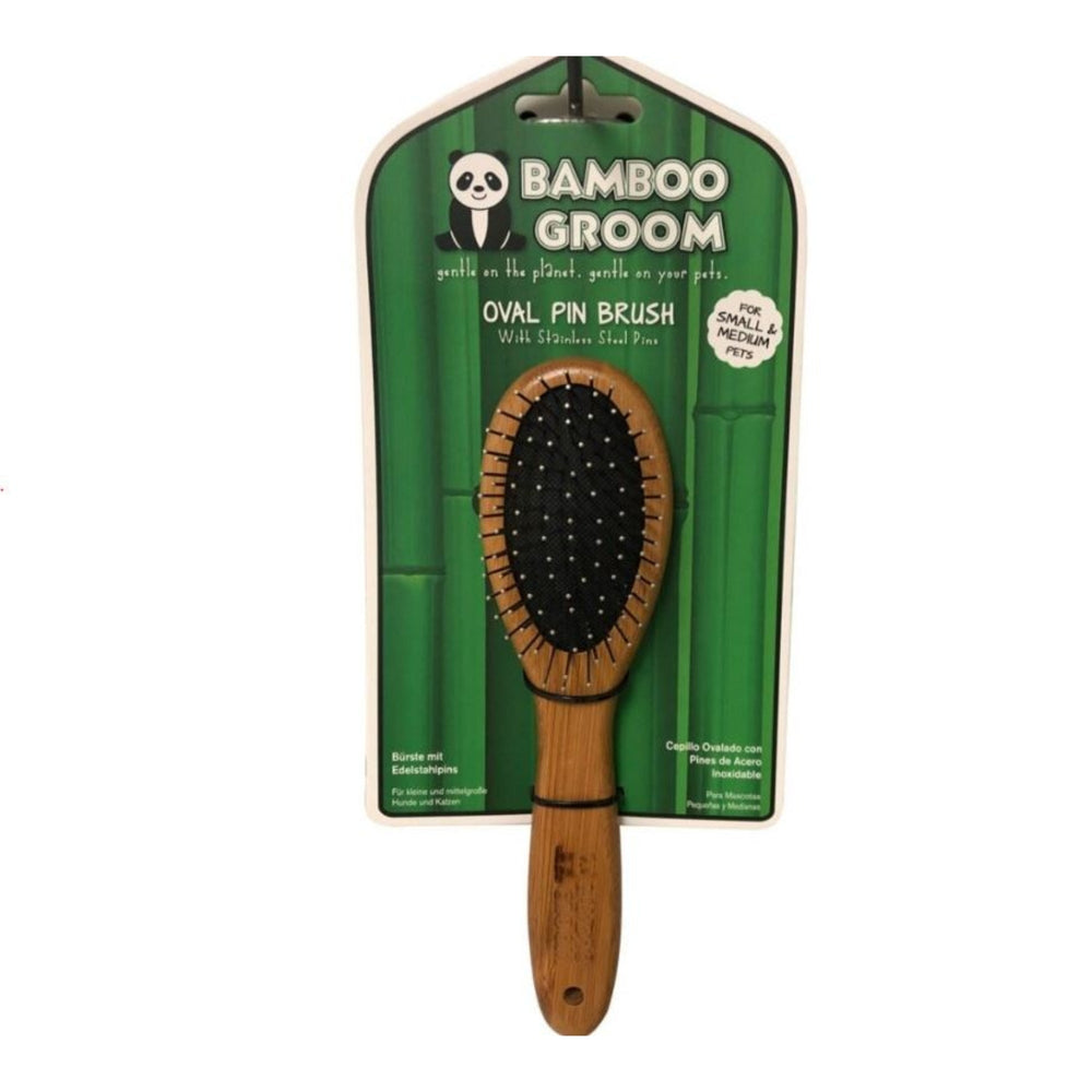 Bamboo Groom Oval Pin Brush Small/Medium for your Pet Dog with Pet Store X.