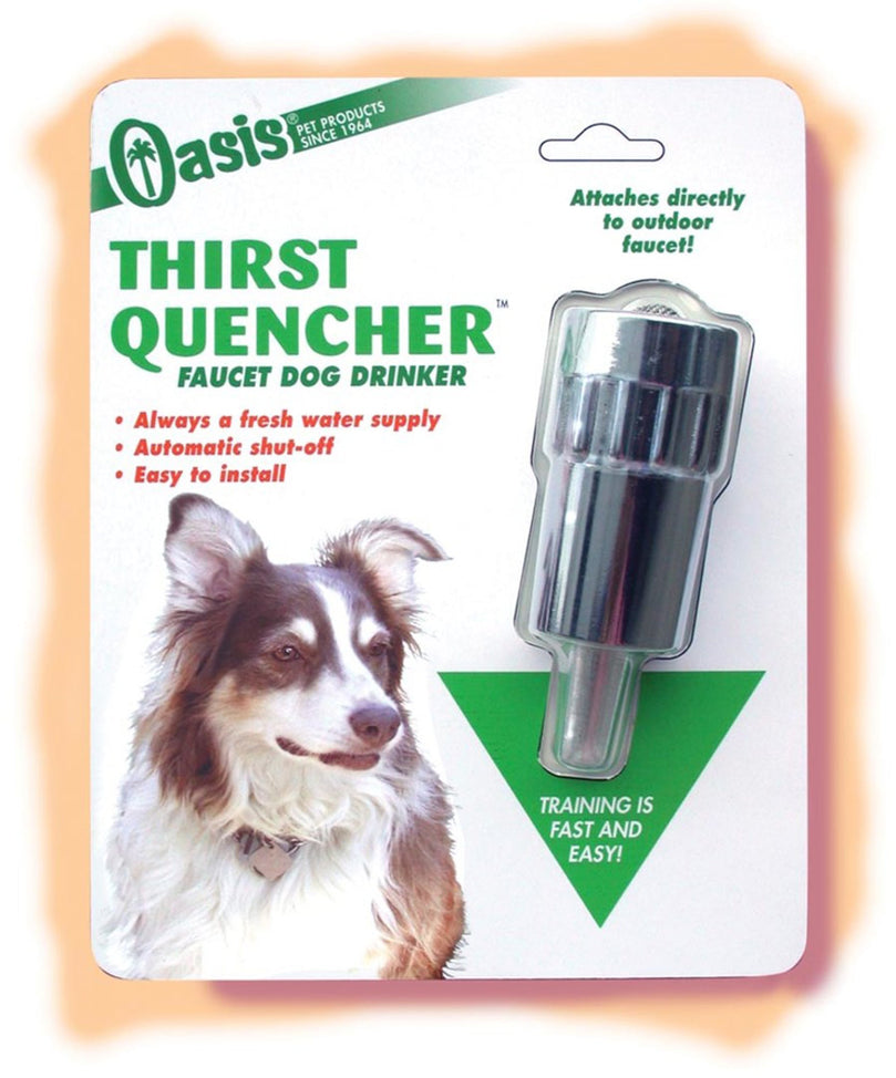 Oasis Thirst Quencher Faucet Dog Drinker Silver 1ea for your Pet Dog with Pet Store X.